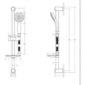 Junior Sürgülü Duş Seti Krom Kaplama Şeffaf Sabunluklu Ayarlanabilir Yükseklikl Lüks Banyo Duş Takım thumbnail 2