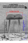Kare Siyah Boyalı Konik Ayaklı Tabure - Oturak - Bar Taburesi - Ayaklı Tabure Siyah Renk 48 x 33 Boyut/Ebat thumbnail 5