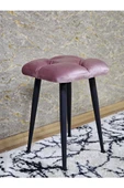 Kare Siyah Boyalı Konik Ayaklı Tabure - Oturak - Bar Taburesi - Ayaklı Tabure Pembe Renk 48 x 33 Boyut/Ebat thumbnail 1