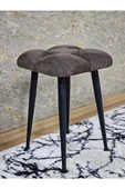 Kare Siyah Boyalı Konik Ayaklı Tabure - Oturak - Bar Taburesi - Ayaklı Tabure Kahverengi Renk 48 x 33 Boyut/Ebat - 1