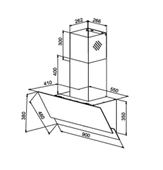 TEKA ATV 90 BEYAZ DUVAR TİPİ 90 CM. EĞİLİMLİ CAM DAVLUMBAZ thumbnail 2
