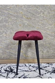Kare Siyah Boyalı Konik Ayaklı Tabure - Oturak - Bar Taburesi - Ayaklı Tabure Bordo Renk 48 x 33 Boyut/Ebat thumbnail 3