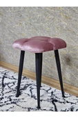 Kare Siyah Boyalı Konik Ayaklı Tabure - Oturak - Bar Taburesi - Ayaklı Tabure Pembe Renk 48 x 33 Boyut/Ebat thumbnail 4