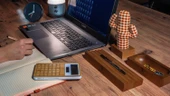 KAYIGO Woody Üçlü Ofis Seti Açık Kahverengi - Kırmızı Pötikare Kaktüs - 2