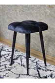 Kare Siyah Boyalı Konik Ayaklı Tabure - Oturak - Bar Taburesi - Ayaklı Tabure Füme Renk 48 x 33 Boyut/Ebat - 4