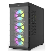 PowerBoost PB-GR222BB USB 3.2 RGB ATX Mid Tower Siyah Kasa thumbnail 2