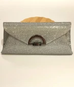 Monalisa Home Şık Abiye Gri Simli Çanta - 1