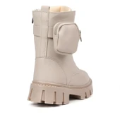 Kadın Bej Postal Bot – Cüzdanlı Kalın Taban Fermuarlı Bağcıklı Tokalı Rahat Günlük Şık ve Dayanıklı thumbnail 5