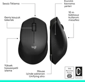 Logitech M330 Silent Plus 910-004909 Siyah Sessiz Optik Kablosuz Mouse- TEŞHİR - 7