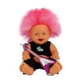 Punkçı Bebek Figürü 25 cm - Pembe Saçlı - 1