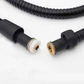 Siyah Paslanmaz Örgülü Duş Bağlantı Hortumu 150 cm Dayanıklı Esnek Banyo Aksesuarı Bağlantı Fıskiye thumbnail 5