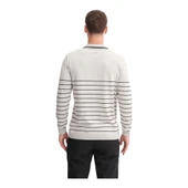 Slim Fit Viskon Dokulu Basic Çizgi Detaylı Polo Yaka Kazak-33020 - 4