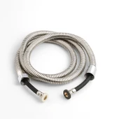 Krom Gümüş Paslanmaz Örgülü Duş Bağlantı Hortumu 150 cm Dayanıklı Esnek Banyo Aksesuarı Bağlantı thumbnail 1