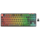 Rampage YORU TKL PRO Gri/Siyah 2.4ghz+BT5.0+Type-C 5 Bağlantı OUTEMU Red Swich Q Kablosuz RGB Mekanik Oyuncu Klavyesi Rampage - 2