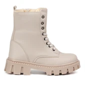 Kadın Bej Postal Bot – Kalın Taban Fermuarlı Bağcıklı Rahat Günlük Şık ve Dayanıklı thumbnail 8