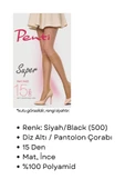Penti Süper 15 Den Mat İnce Diz Altı Çorap Siyah/Black (500) 12 Çift - 2