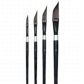 Resim sulu boya eğimli fırça seti, seramik, tezhip, minyatür, çiçek boyama 4 Adet-Set thumbnail 3