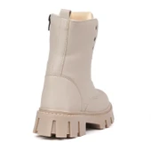 Kadın Bej Postal Bot – Kalın Taban Fermuarlı Bağcıklı Rahat Günlük Şık ve Dayanıklı thumbnail 5