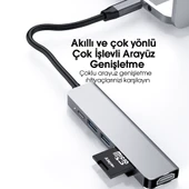 7in1 Type-C Çok Fonksiyonlu HDMI Girişli USB Çoğaltıcı TYPE-C Çoğaltıcı - 3