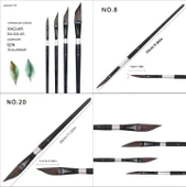 Resim sulu boya eğimli fırça seti, seramik, tezhip, minyatür, çiçek boyama 4 Adet-Set thumbnail 2