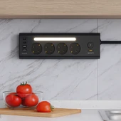 4’lü Akım Korumalı Priz  2 USB-C 2 USB-A Çıkış  LED Işıklı Şarj İstasyonu  2 Metre Kablo  Hızlı ve Güvenli Kullanım - 2