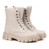 Kadın Bej Postal Bot – Kalın Taban Fermuarlı Bağcıklı Rahat Günlük Şık ve Dayanıklı thumbnail 6