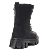 Kadın Siyah Nubuk Postal Bot – Kalın Taban Fermuarlı Bağcıklı Rahat Günlük Şık ve Dayanıklı thumbnail 5