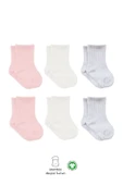 Bistyle Basic Penye Soket Çorap 6'Lı BS10101B Pembe Ekru Gri - 1
