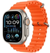 Apple Watch Ultra 2 GPS + Cellular 49mm Natürel Titanyum Kasa ve Turuncu-Ocean Kordon Akıllı Saat - 1
