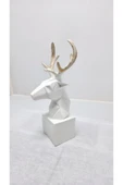 FREFLY STORE DEN 2li Set Geyik Figürlü Modern Dekoratif Biblo Hediyelik 22Cm ve 19Cm thumbnail 5