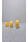 FREFLY STORE Alevli Led Mum Hareketli Alev Görünümlü Dekoratif Mum - 9cm - 2