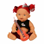 Punkçı Bebek Figürü 25 cm - Kırmızı Saçlı - 1