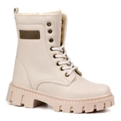 Kadın Bej Postal Bot – Kalın Taban Fermuarlı Bağcıklı Rahat Günlük Şık ve Dayanıklı thumbnail 7