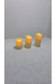 FREFLY STORE Alevli Led Mum Hareketli Alev Görünümlü Dekoratif Mum - 9cm - 4