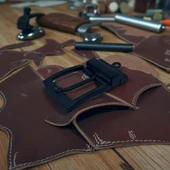 Kemer Tokası 4,5 cm Döner Kafa 1 Adet Siyah Boyalı (Leathercraft, Deri Hobi) - 1