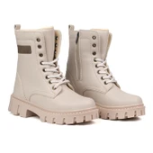 Kadın Bej Postal Bot – Kalın Taban Fermuarlı Bağcıklı Rahat Günlük Şık ve Dayanıklı thumbnail 1