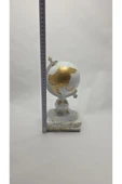 FREFLY STORE Kitaplı Dünya Dekoratif Küre Atlas Heykeli Beyaz Biblo - 4