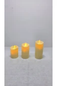 FREFLY STORE Alevli Led Mum Hareketli Alev Görünümlü Dekoratif Mum - 9cm - 1