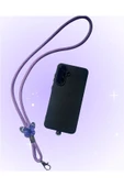 Tüm Kılıflara Uyumlu Mor Kelebek Aksesuarlı Boyun Telefon Askısı thumbnail 1