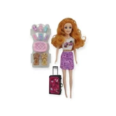 Puppy Bella 30 cm Bebek ve Köpek Bakım Seti - Lila Elbise thumbnail 2