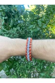 Paracord Bileklik Turuncu-Gri Cobra modeli thumbnail 2