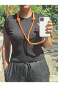 TÜM KILIFLARA UYUMLU TURUNCU CROSSBODY (AYARLANABİLİR) TELEFON ASKISI thumbnail 2