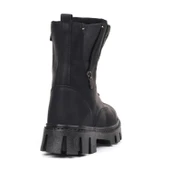 Kadın Siyah Nubuk Fermuar Detaylı Postal Bot – Kalın Taban Fermuarlı Bağcıklı Rahat Günlük Şık ve Dayanıklı thumbnail 5