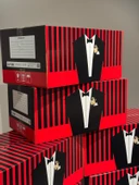 Smokin Desenli Kutu Nikah & Düğün 10 Lu Hediye Gelin Kutusu Damat Kutusu Söz Kutusu - 7