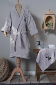 Karaca Home Cute & Cuddly Gri Nakışlı Çocuk Bornoz thumbnail 1