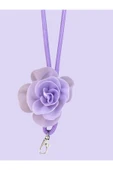 Tüm Kılıflara Uyumlu Mor Gül Figürlü Boyun Telefon Askısı thumbnail 3