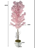 Yapay Ağaç Japon Kiraz Çiçeği Bahardalı Ağacı Beyaz Küre Saksıda Pembe Koyu Renkli 160cm thumbnail 4