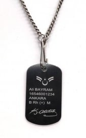 RÜTBELİ ASKERİ KÜNYE & ZİNCİR - ASKER KÜNYESİ - 1
