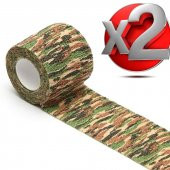2 Adet Kamuflaj Bant 5cmx4,5Mt Su Geçirmez Elastik Bandaj-No:2 - 1
