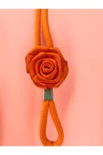 Tüm Kılıflara Uyumlu Turuncu Çiçek Aksesuarlı Boyun Telefon Askısı thumbnail 2
